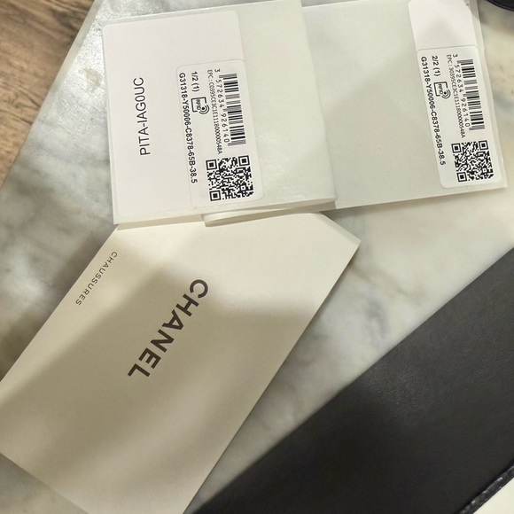 Chanel CC Goatskin & Grosgrain Slingbacks - Picture 7 of 7